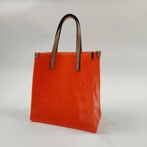 Dooney & Bourke Embossed Signature Logo Retro Plastic Preppy Eclectic Lunch Tote